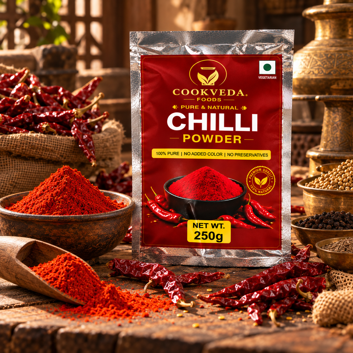 CookVeda Foods Premium Lal Mirch Powder (Red Chilli Powder)