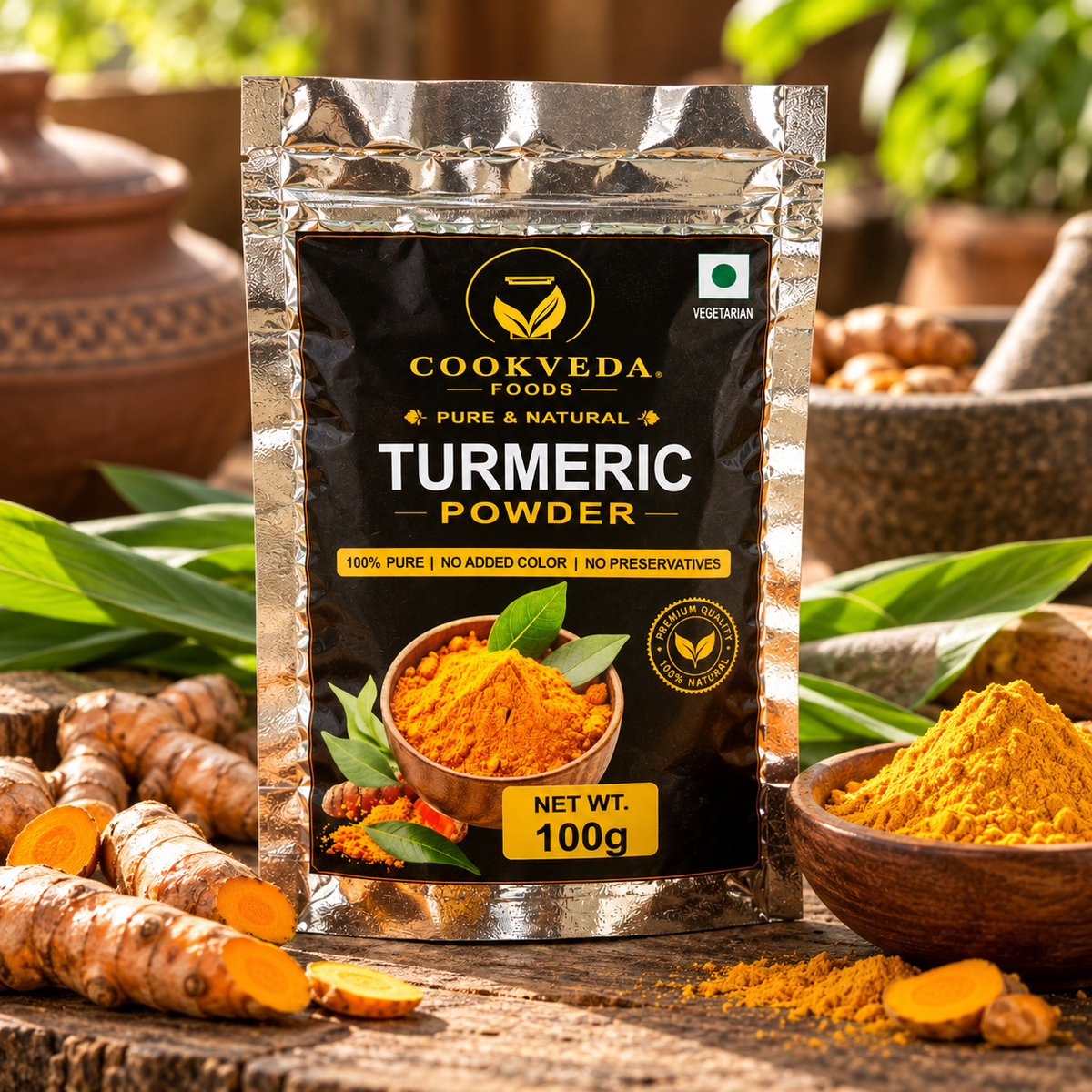 CookVeda Foods Premium Haldi Powder (Turmeric Powder)