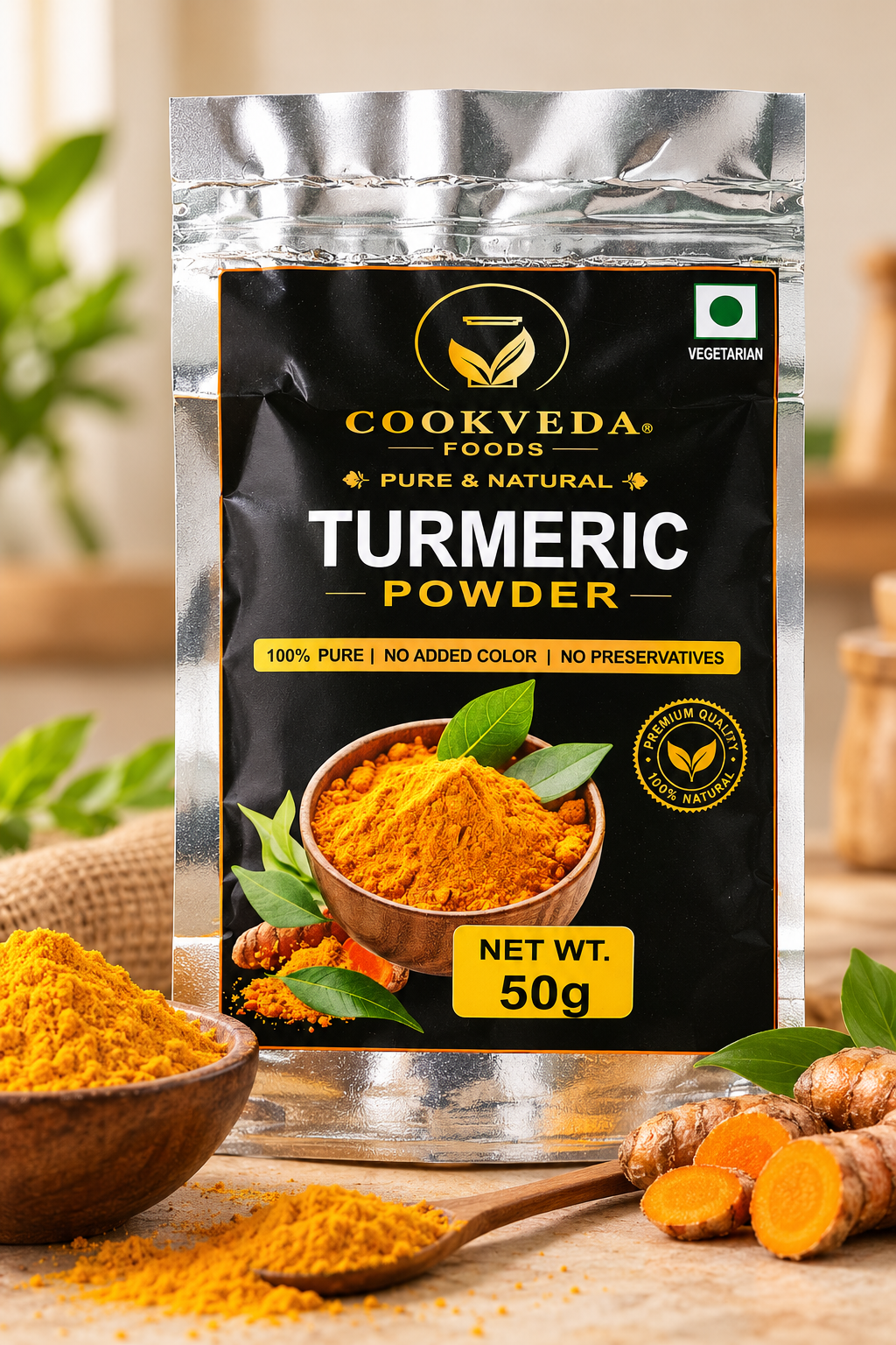 CookVeda Foods Premium Haldi Powder (Turmeric Powder)