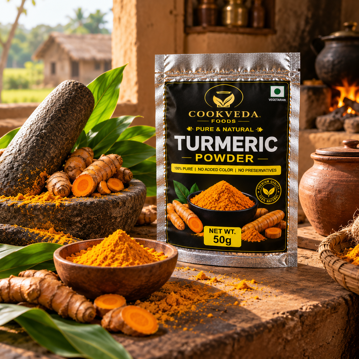 CookVeda Foods Premium Haldi Powder (Turmeric Powder)