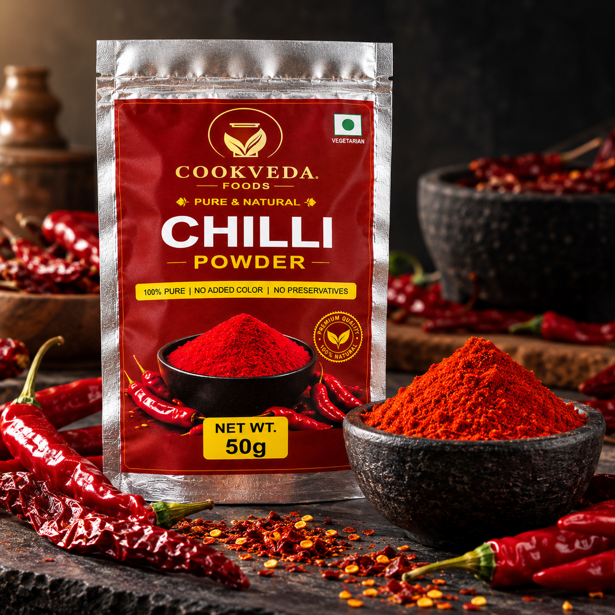 CookVeda Foods Premium Lal Mirch Powder (Red Chilli Powder)